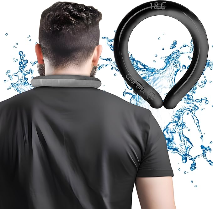 Extra Large Neck Cooling Tube for Heat Relief | Reusable Cooling Neck Ring | Wearable ice Pack for hot Weather | Ice wrap for Sports and Hiking | Personal Cooler for Temperature Regulation (Monster)
