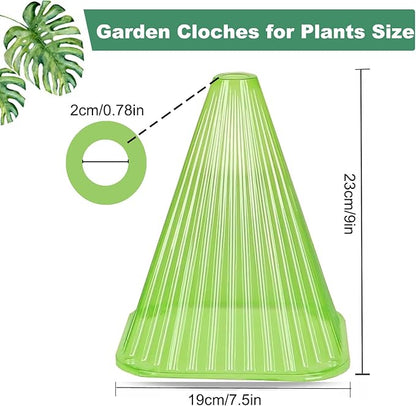 Fshow 40pack Garden Cloches for Plants, Reusable Bell Plant Cover, Plant Covers Protectors from Animals Snails/Birds/Chickens/Insect,D: 9" H X 7.5" D