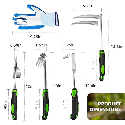 Weed Remover Tool Set - Effortless Weed Puller Tool with Ergonomic Comfort Handle, Uprooting Weeder Tools for Garden Backyard Farm Planting