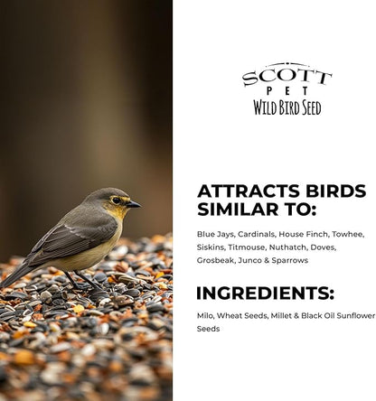 Scott Pet Wild Bird Seed, Nut & Cherry Mix, 9 lbs Bag, Feed, Great for All Feeder Types, Food for Outside Wild Birds