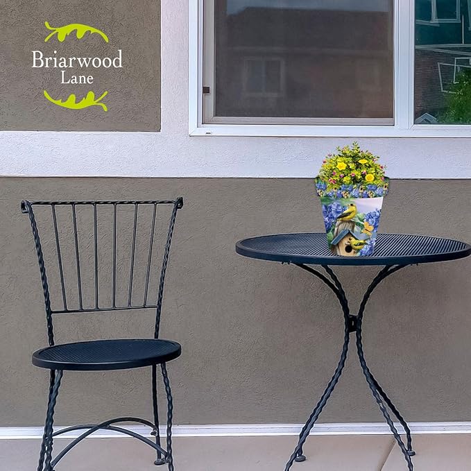 Briarwood Lane Goldfinches and Hydrangea Small Planter