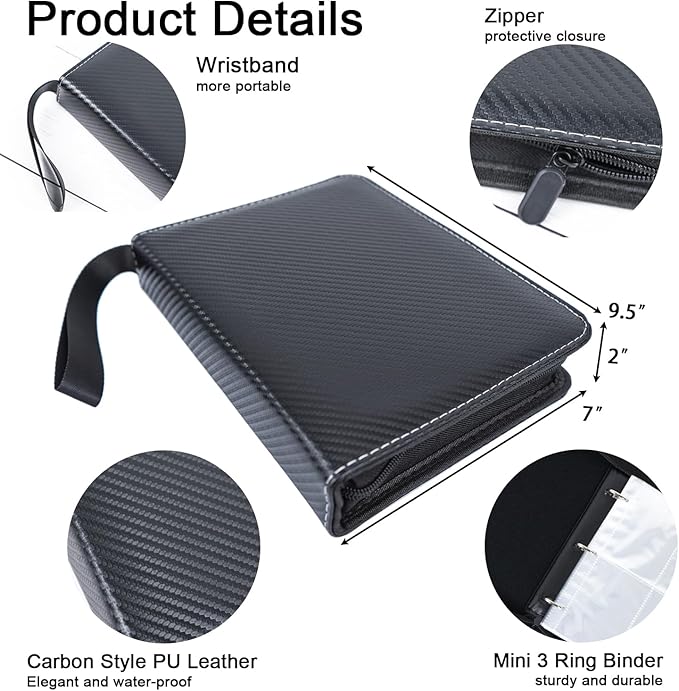 4 Pocket Trading Card Collection Book, Binder Card Album with 400 Pockets Game Card Sleeves, Binder Card Organizer for MTG, TCG, and Baseball Cards Protection and Storage