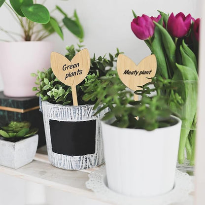 KINGLAKE GARDEN Bamboo Plant Labels,Plant Labels 60 PCS Plant Tags Garden Labels Vegetable Garden Markers Tags for Plants with Permanent Marking Pen