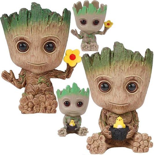 Face Planters Pots Head Planter,Succulent Planter Cute Plants Flower Pot with Hole Pen Hold for Home Garden (Groot Flower Pot)