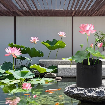 12Pcs Lily Plant Pots for Pond, Aquatic Pond Planter for Pond Durable Breathe Reusable Fabric Plant Bags for Aquatic Plants, Potato, Carrot, Onion, Flower(2 Gallon)
