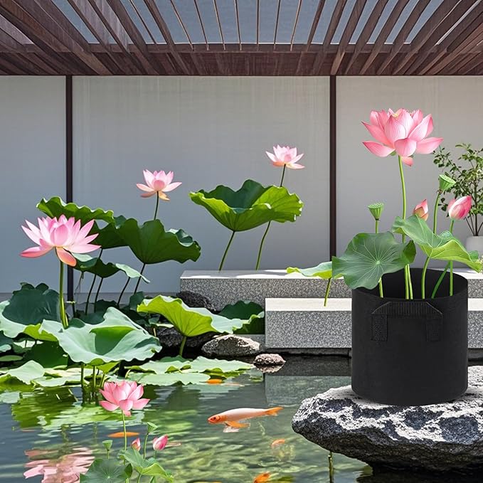 12Pcs Lily Plant Pots for Pond, Aquatic Pond Planter for Pond Durable Breathe Reusable Fabric Plant Bags for Aquatic Plants, Potato, Carrot, Onion, Flower (1 Gallon)