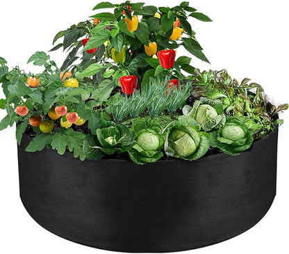 100 Gallon Large Grow Bag, Heavy Duty Fabric Round Raised Garden Bed Planter Pots for Planting Herb Flower Vegetable Potato Plants (50" D x 12" H, Black)