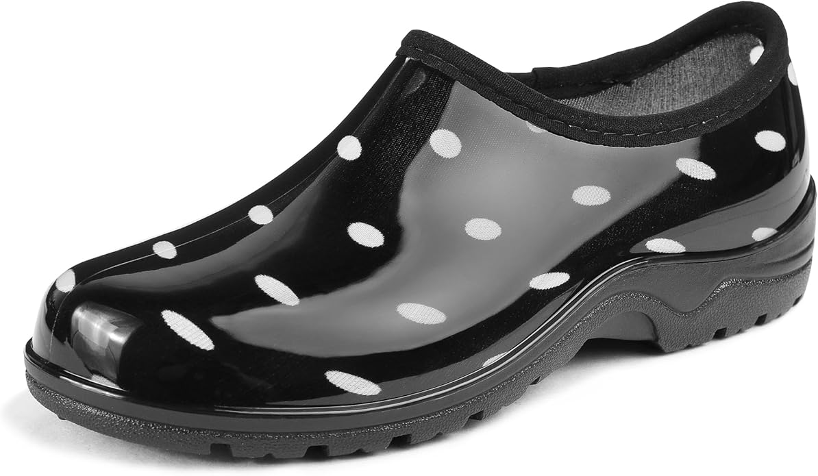 DKSUKO Waterproof Garden Shoe for Women Outdoor Slip-On Rain Boots Short Ankle Work Shoes and Garden Clogs with Comfort Insole