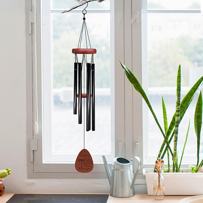 Dragonfly Decor Memorial Wind Chimes, Memorial Gifts Wind Chimes, Dragonfly Gifts for Women WindChimes for Outside, Sometimes Remembrance Sympathy Gift for Loss of Loved One, 26" Inches
