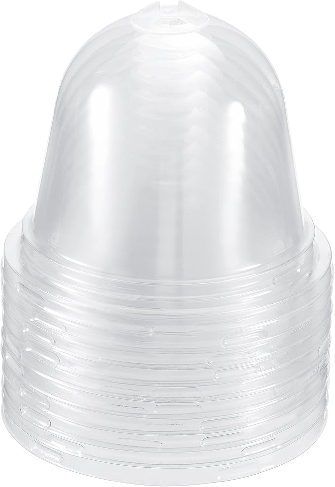 PATIKIL 4.1" Plant Humidity Dome, 10Pcs Round Plastic Garden Cloche Dome Plant Cover Reusable for Outdoor Frost Freeze Protection Mini Greenhouse, Clear 10.5cm