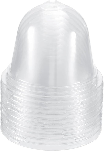 PATIKIL 4.1" Plant Humidity Dome, 10Pcs Round Plastic Garden Cloche Dome Plant Cover Reusable for Outdoor Frost Freeze Protection Mini Greenhouse, Clear 10.5cm