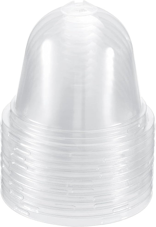 PATIKIL 4.1" Plant Humidity Dome, 10Pcs Round Plastic Garden Cloche Dome Plant Cover Reusable for Outdoor Frost Freeze Protection Mini Greenhouse, Clear 10.5cm