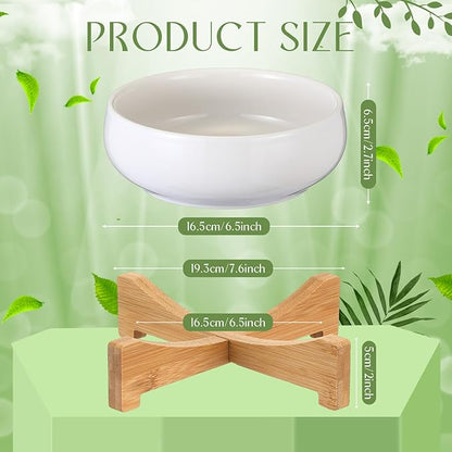 Baderke 2 Pcs Lotus Bowl Planter with Base Ceramic Hydroponic Planter Water Lily Bowl for Planting Aquatic and Indoor Plants Household Ceramic Basin Decor(White)