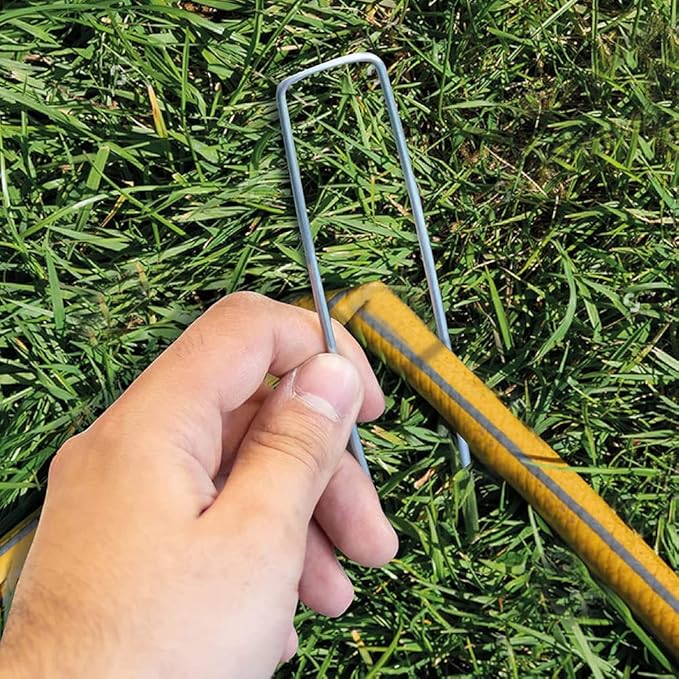 12 Inch Garden Landscape Staples Stakes, 26 Pcs Galvanized Garden Stakes Heavy Duty Metal Ground Stakes for Securing Lawn Fabric