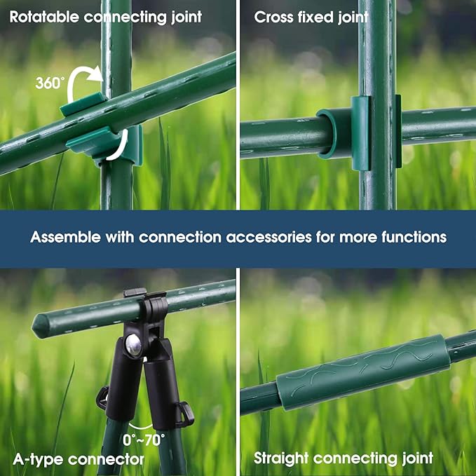 58 Inch (Approx 5FT) Garden Stakes for Outdoor Plant Support, 0.43 inch Diameter Plant Stake Sticks for Tomato Beans Potted Climbing Plants Gardening Supplies 20 Pack