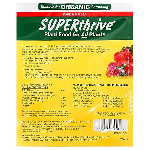 SUPERthrive Organic 4-4-4 All-Purpose Fertilizer, Solid Granular and Ferry-Morse English Cottage Perennial Garden Seed Variety Pack
