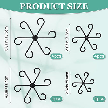 16pcs Plant Stem Support, Plant Support for Indoor Plants, 4 Sizes Climbing Houseplant Stem Holders, Reusable Plant Stabilizer