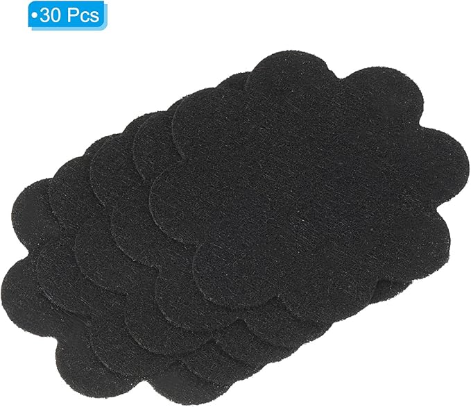 PATIKIL 2 Inch Plant Pot Hole Pad, 30 Pack Non-Woven Fabric Flower Shape Bonsai Bottom Soil Mat, Black