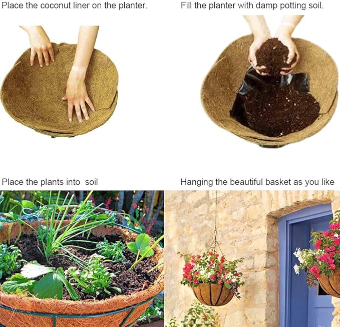 12x120 inch Natural Coco Liner Roll Coconut Coir Liner Sheets Coco Mat for Planter Window Box Flower Basket Garden Decoration Animal Pet Pad Liner