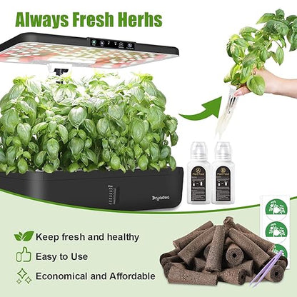 51 Pcs Grow Sponges and Nutrients for Hydroponics Plant Food Compatible with Aero Garden and All Brands - Seed Pods Lables and Indoor Plant Fertilizer for Indoor Garden Hydroponics Growing System
