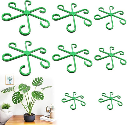 Plant Stem Holders 12 Pieces,4 Sizes Flower Stand Stem Hooks Plant Care Planting Accessories,Plastic Reusable Indoor Plant Stem Holders for Indoor and Outdoor Flowers and Plants