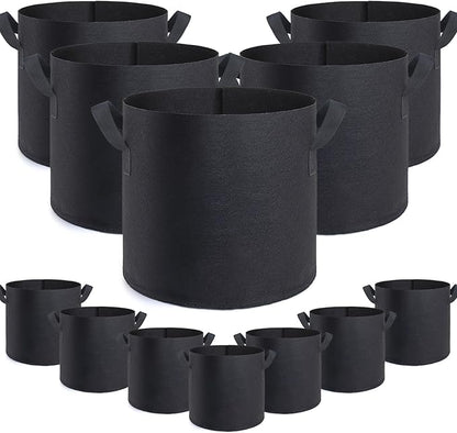 12 Pack 15 Gallon Grow Bags,Premium Fabric Pots 15 Gallon for Healthy Plant Growth - Durable and Reusable Garden Bags to Grow Vegetables,Fruits,and Flowers