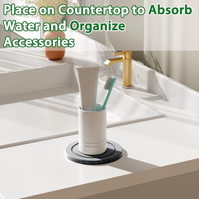 Plant Saucer Flower Pot Saucers Plant Trays for Pots Instant Dry Diatomaceous Earth Round Plant Drip Trays for Indoors Keeping Counter and Floors Dry and Clean (2Pcs Grey Small)