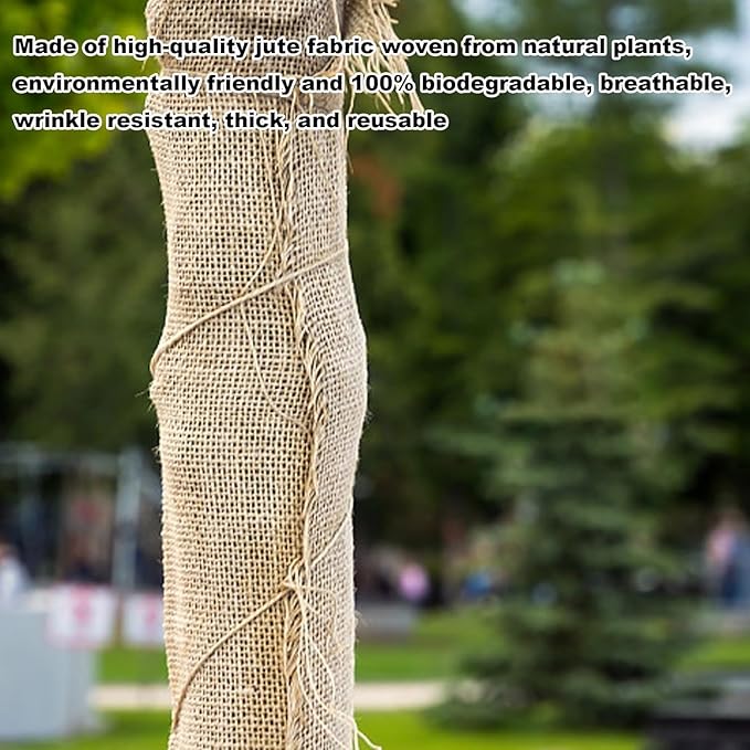 Burlap Plant Cover & Landscape Fabric - 40" x 12ft Roll - Natural Burlap for Weed Barrier, Frost Protection, Erosion Control, Garden & Landscaping Projects - Durable & Breathable Burlap Fabric
