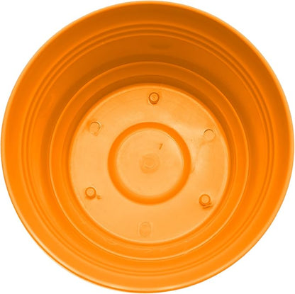 Bloem Saturn 14" Mango Round Resin Planter Pot with Snap-in Saucer for Indoor and Outdoor Gardening
