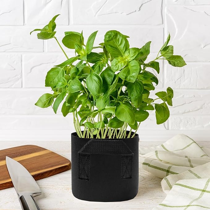 Eunika 6 Pack Lily Plant Pots for Pond, 1 Gallon Nonwoven Plant Fabric Pots with Handles Breathable Felt Aquatic Plant Pots Reusable Plant Grow Bags for Potato, Bog Plant, Water Lily, Lotus,Vegetables