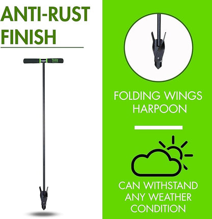 Yard Butler Compost Aerator, ICA-36- Lawn Care Tool for Aerating - Long-Handled - Power-Coated Steel Construction - Comfortable Cushioned Handles Garden Tool - Easy to Use