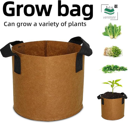 Grow Bags,Growing Pot Bags Garden Grow Bag Indoor Outdoor Fabric Aeration Plant Pot Container Flower Vegetable Pouch (Coffee,10Gallon)