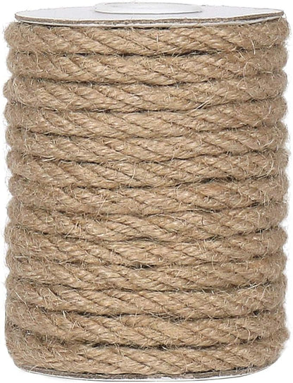 Tenn Well 6mm Jute Rope, 33 Feet Natural Craft Rope Thick Twine for Gardening, Bundling, Decorating, DIY Crafts (Brown)