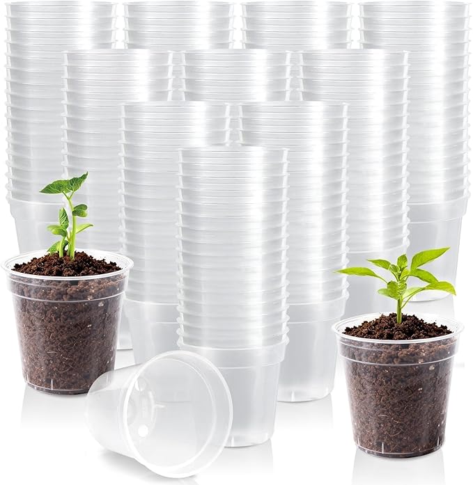 240 Pcs Clear Mini Nursery Pots for Plants, 2 Inch Plastic Seedling Clear Plant Pots with Drainage Holes, Seed Starting Trays for Various Seeds Indoor & Outdoor Flower Planters