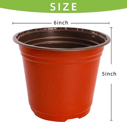 Plant Nursery Pot/Pots 200 Pcs 6" Plastic Plants Pots Flower Pots Seed Starting Pots for Plants Indoor Outdoor Seeding pots (with 200 Plant Labels)