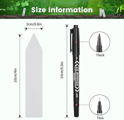 KINGLAKE 100 Pcs 4 Inch Plastic Plant Garden Labels Pot Marker Nursery Garden Stake Tags White