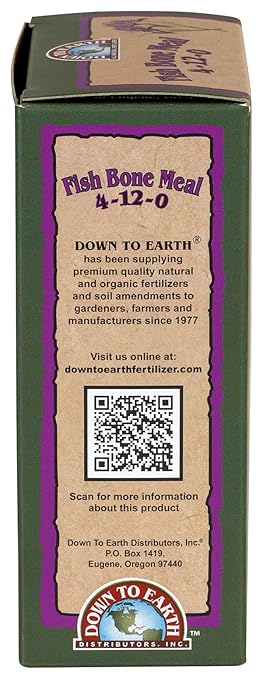 Down To Earth All Natural Fertilizers Organic Fish Bone Meal - High Phosphorus Plant Food for Buds, Bulbs, Blooms, Flower Beds 4-12-0, 1 lb