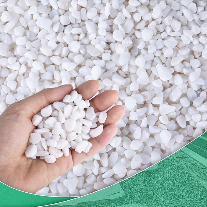 Succulent Rocks for Plants Tiny Pebbles for Planters 11.8LB Pea Gravel Bulk Course Sand Soil Small Decorative Stones for Indoor Bonsai Pots Cactus Top Dressing Aquarium Garden Landscape,White