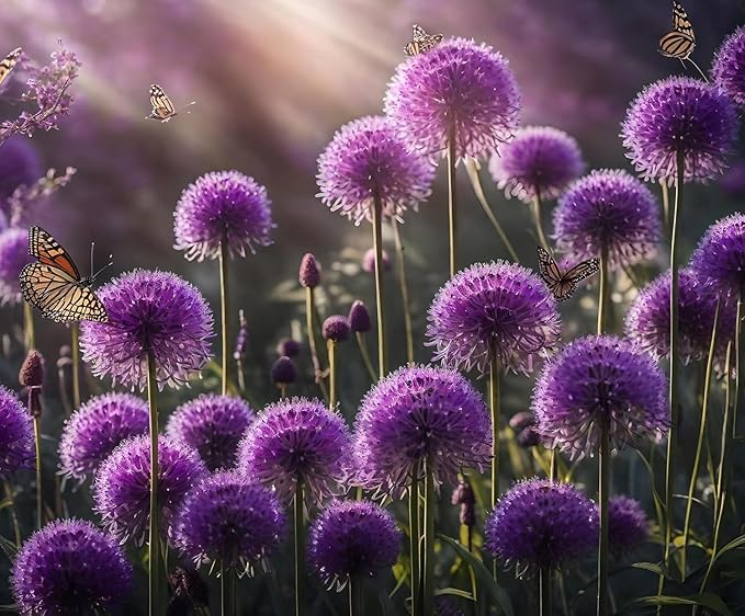 Allium Bulbs for Planting - Round Purple Blooms Really Stand Out (24 Bulbs)