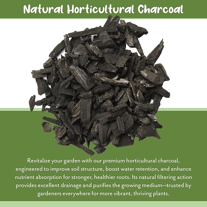 Soil Sunrise Horticultural Charcoal for Indoor Plants (2 Quarts) Hardwood Soil Additive for Orchids, Terrariums, and Gardening
