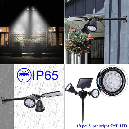 Solar Outdoor Spotlights, 1400-Lumens Bright 36 LED Motion Sensor Spot Lights Waterproof Double Head Security Light Wall Lights Landscape Light for Patio Deck Yard Garden Driveway Lighting