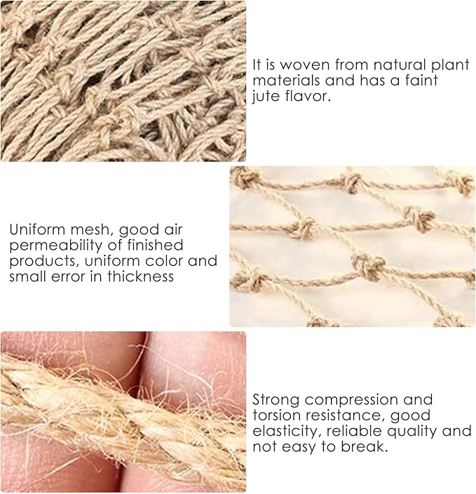 Garden Plant Climbing Net, Jute Plant Support Netting Jute Garden Netting for Plants Natural Garden Trellis Twine Net for Pea Bean Climbing Vegetable 79x394 in