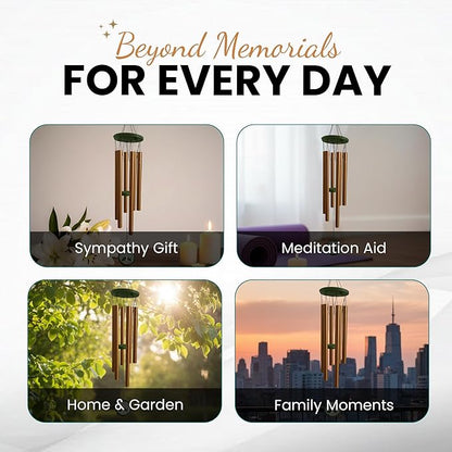 Memorial Gifts, Wind Chimes for Loss of Loved One - 36" Tree of Life, Deep Toned Windchimes Outdoors, Porch Decor, Double-Sided Engraved, loss of father gift, Wind Chimes for Outside Clearance