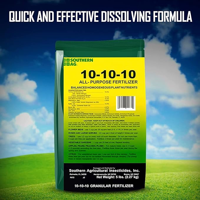Southern Ag All Purpose Granular Fertilizer 10-10-10, 5 LB Size: 5 LB & Burpee Organic Blood Meal Fertilizer | Add to Potting Soil | Excellent Natural Source of Nitrogen
