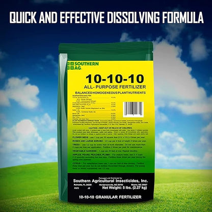Southern Ag All Purpose Granular Fertilizer 10-10-10, 5 LB Size: 5 LB & Burpee Organic Blood Meal Fertilizer | Add to Potting Soil | Excellent Natural Source of Nitrogen