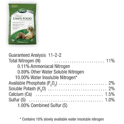 Scotts Natural Lawn Food, Lawn Fertilizer, For All Grass Types, Apply Any Season, OMRI Listed, Covers 4,000 sq. ft., 29.1 lbs.