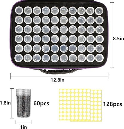 60 Slots Seed Storage Organizer with 10 Envelopes, Garden Seed Packet Container with Label Stickers Zipper Bag for Flower Plants Vegetable