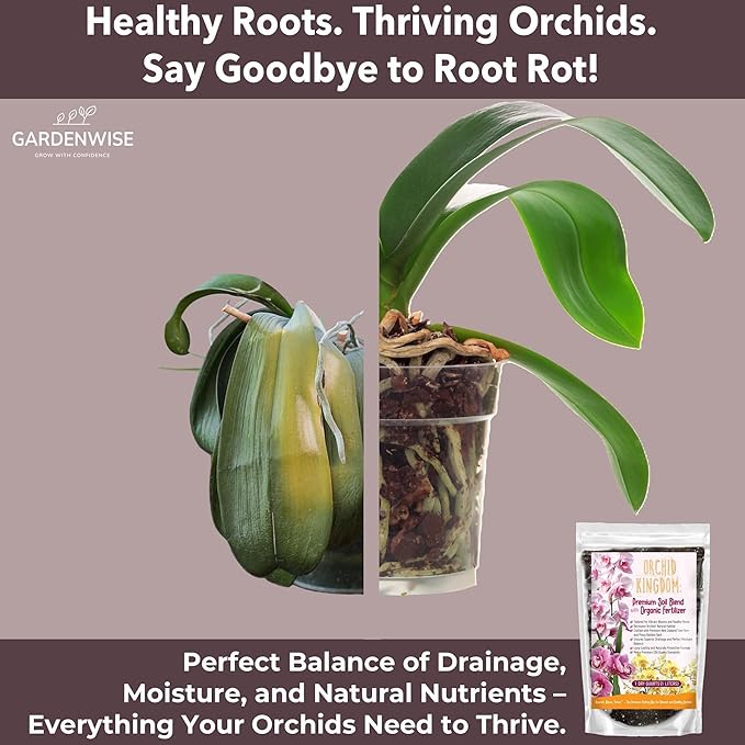 Orchid Potting Mix – Orchid Bark, Sphagnum Moss, Tree Fern & Perlite for Repotting Phalaenopsis Orchids, Indoor Plants, Orchid Soil Medium – Sustrato para Orquídeas (5 Quart)