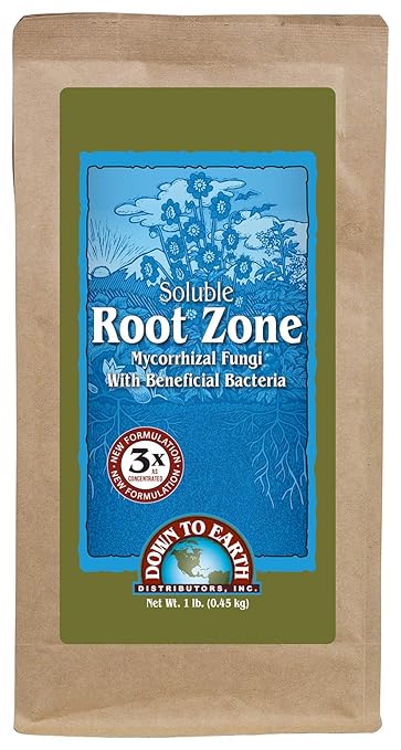 Down to Earth Soluble Root Zone - Mycorrhizal Fungi and Beneficial Bacteria - Soil and Root Inoculant for Plants, 16 oz