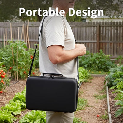 [Boobowl] Seed Storage Organizer with 36 Slots, Hard Shell Seed Holder with Labels, Dry Storage Container for Garden Vegetable Seeds, Sturdy Carrying Bag with Handle and Shoulder Strap(Box Only)